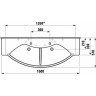 Раковина LAUFEN PALACE 1261.6.000.000.1 двойная хром с полотенцедержателем 180 см 8.1261.6.000.000.1